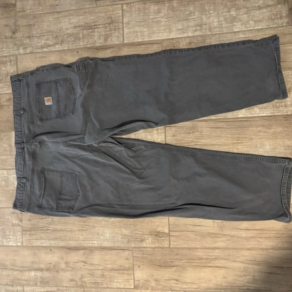 Carhartt Work Pants Men's 44‎ X 32 Relaxed Fit Rugged Flex Canvas Gray 5 Pocket